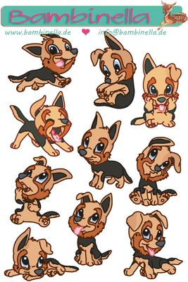 Stickerparade - Schäferhund  - 10 Sticker