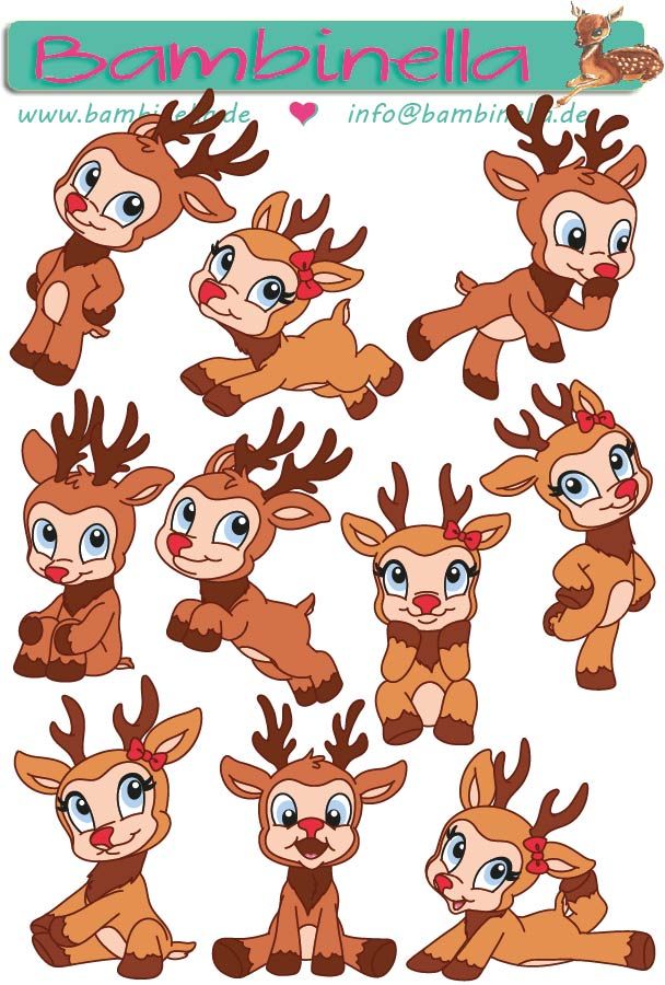 Stickerparade - Rentiere - 10 Sticker
