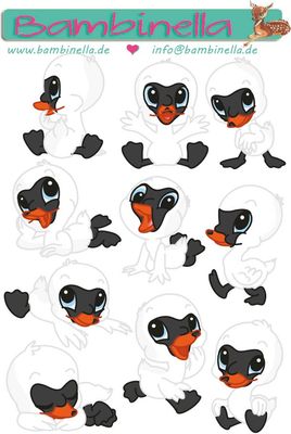 Stickerparade - Schwan - 10 Sticker