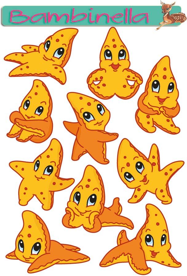 Stickerparade -  Seestern - 10 Sticker