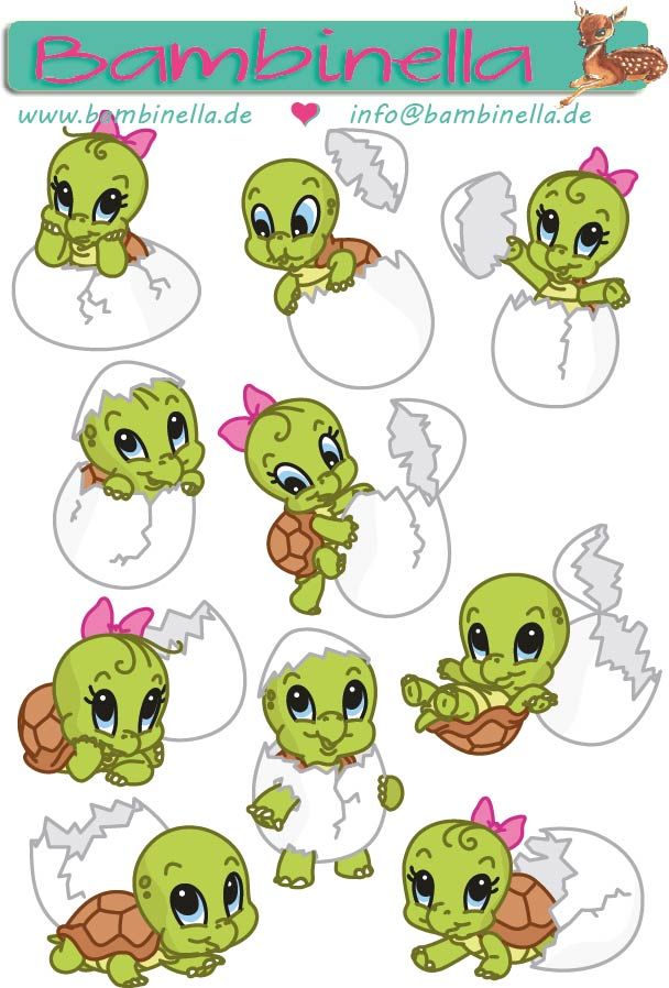 Stickerparade - Schildkröte Turtle  - 10 Sticker