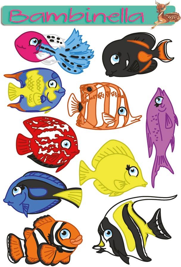 Stickerparade - Tropenfisch - 10 Sticker