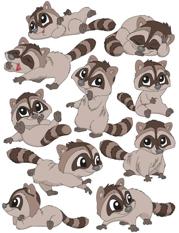 Stickerparade - Waschbär - 10 Sticker