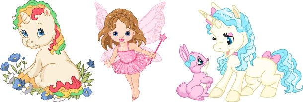 Fabelwesen - Einhorn und Fee