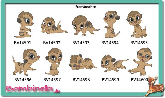 Bügelbild  Velour/Flock Bügelapplikation: Erdmännchen