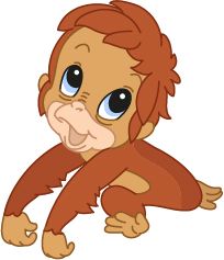 Bügelbild  Velour/Flock Bügelapplikation: Orang Utan