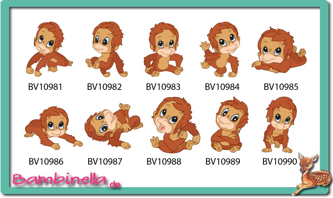 Bügelbild  Velour/Flock Bügelapplikation: Orang Utan