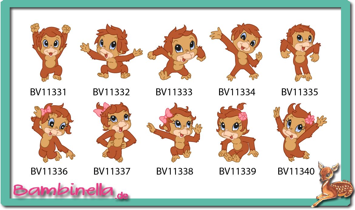 Bügelbild  Velour/Flock Bügelapplikation: Orang Utan