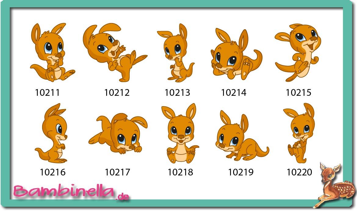 Bügelbild  Velour/Flock Bügelapplikation: Känguru