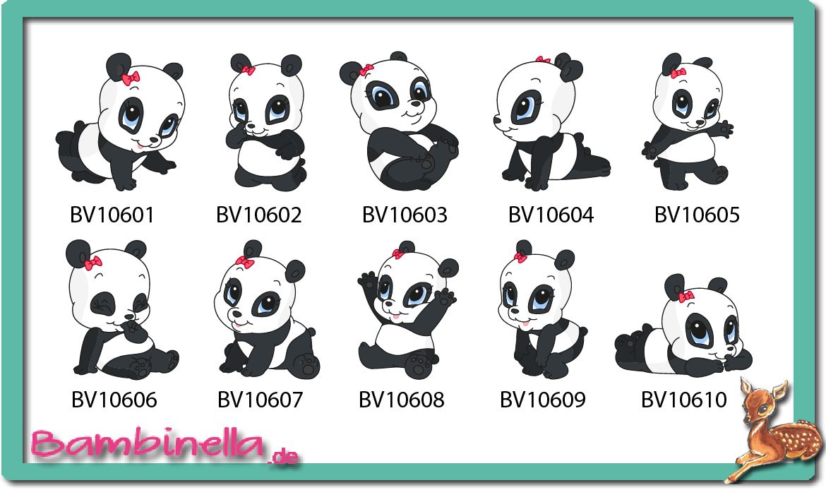 Bügelbild  Velour/Flock Bügelapplikation: Panda Girl