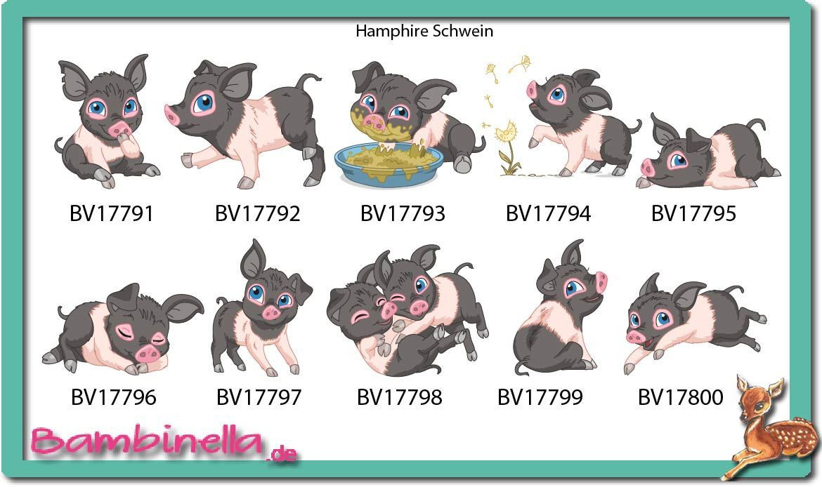 Bügelbild  Velour/Flock Bügelapplikation: Schwein Hampshire