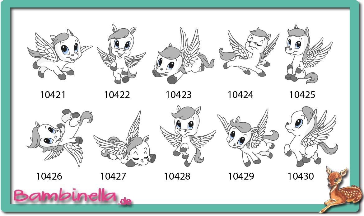 Bügelbild  Velour/Flock Bügelapplikation: Pegasus