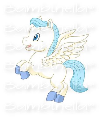 Bügelbild  Velour/Flock Bügelapplikation: Pegasus