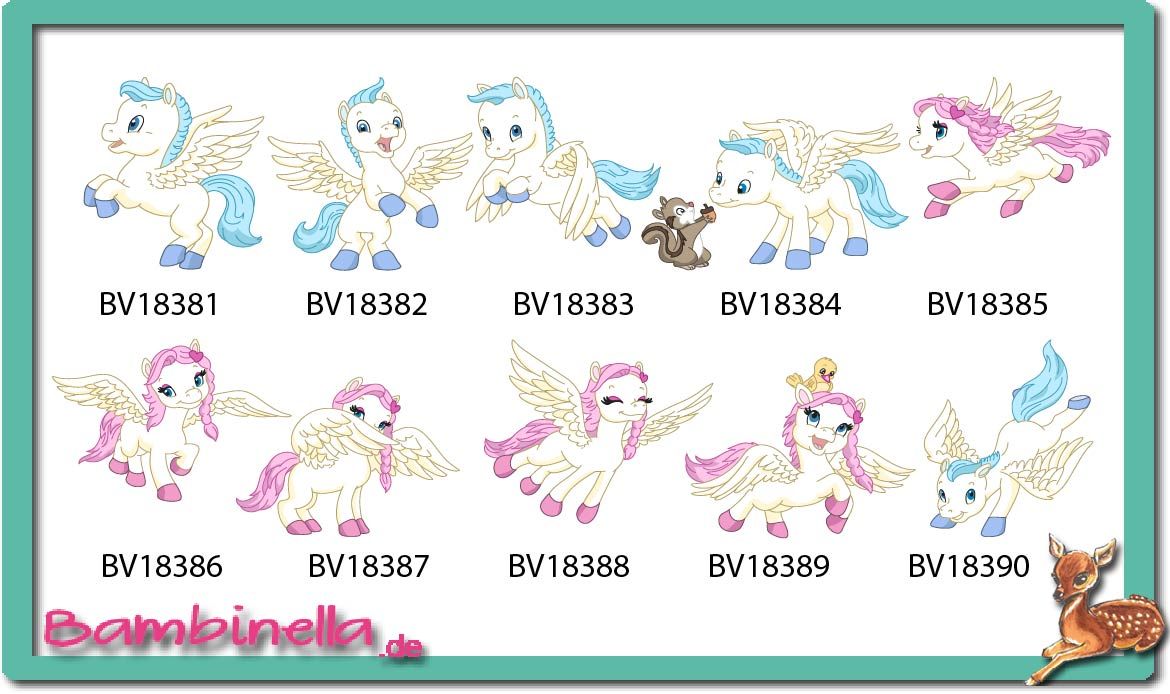 Bügelbild  Velour/Flock Bügelapplikation: Pegasus