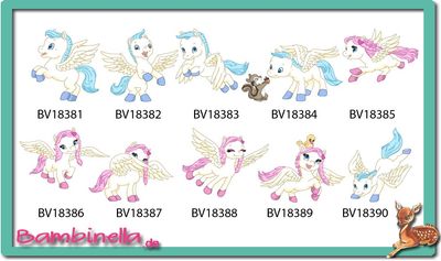 Bügelbild  Velour/Flock Bügelapplikation: Pegasus