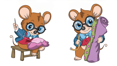 10x Taylor Maus – niedliche Schneider Maus, PNGs mit transparentem Hintergrund | 300 DPI Clipart für Sublimation, Basteln &amp; Druckprojekte