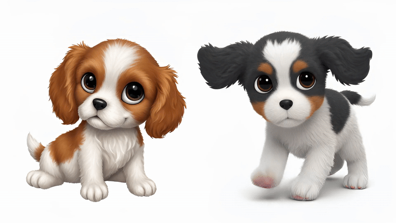 10x Baby Cavalier –  hochwertige PNGs mit transparentem Hintergrund | 300 DPI Clipart für Sublimation, Basteln &amp; Druckprojekte