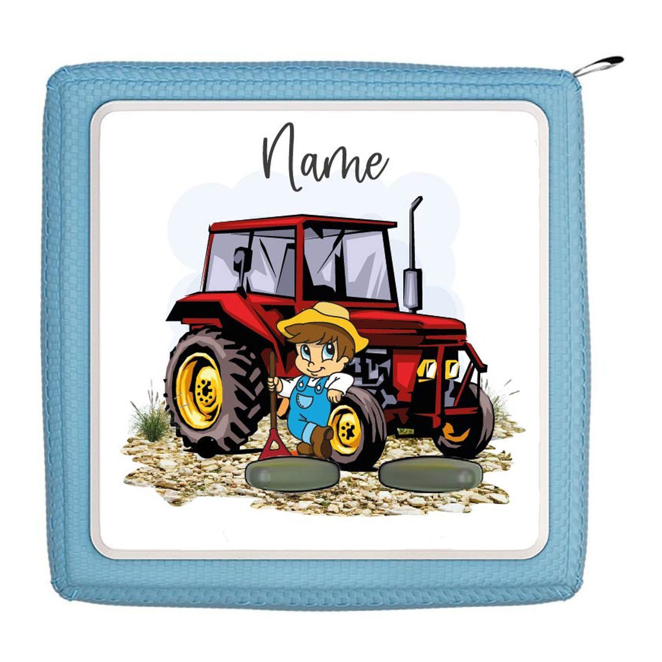 Toniebox Schutzfolie  - personalisierbar | Traktor rot mit Bauer