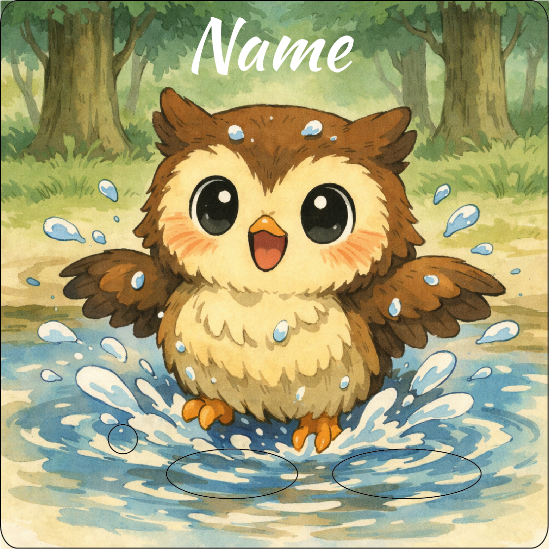 Toniebox Schutzfolie - personalisierbar | Wasserspaß Eule
