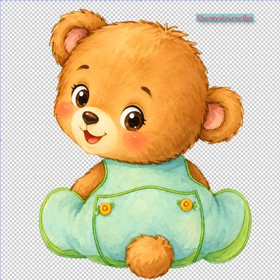 10x Baby Bären PNG Set, süße Teddy Bärchen Downloads, Clipart für Sticker, ohne Hintergrund, für Sublimation und Plotter, Designed by Bambinella