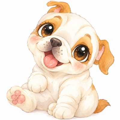 DTF - Englische Bulldogge – süßer weißer Knuddelhund