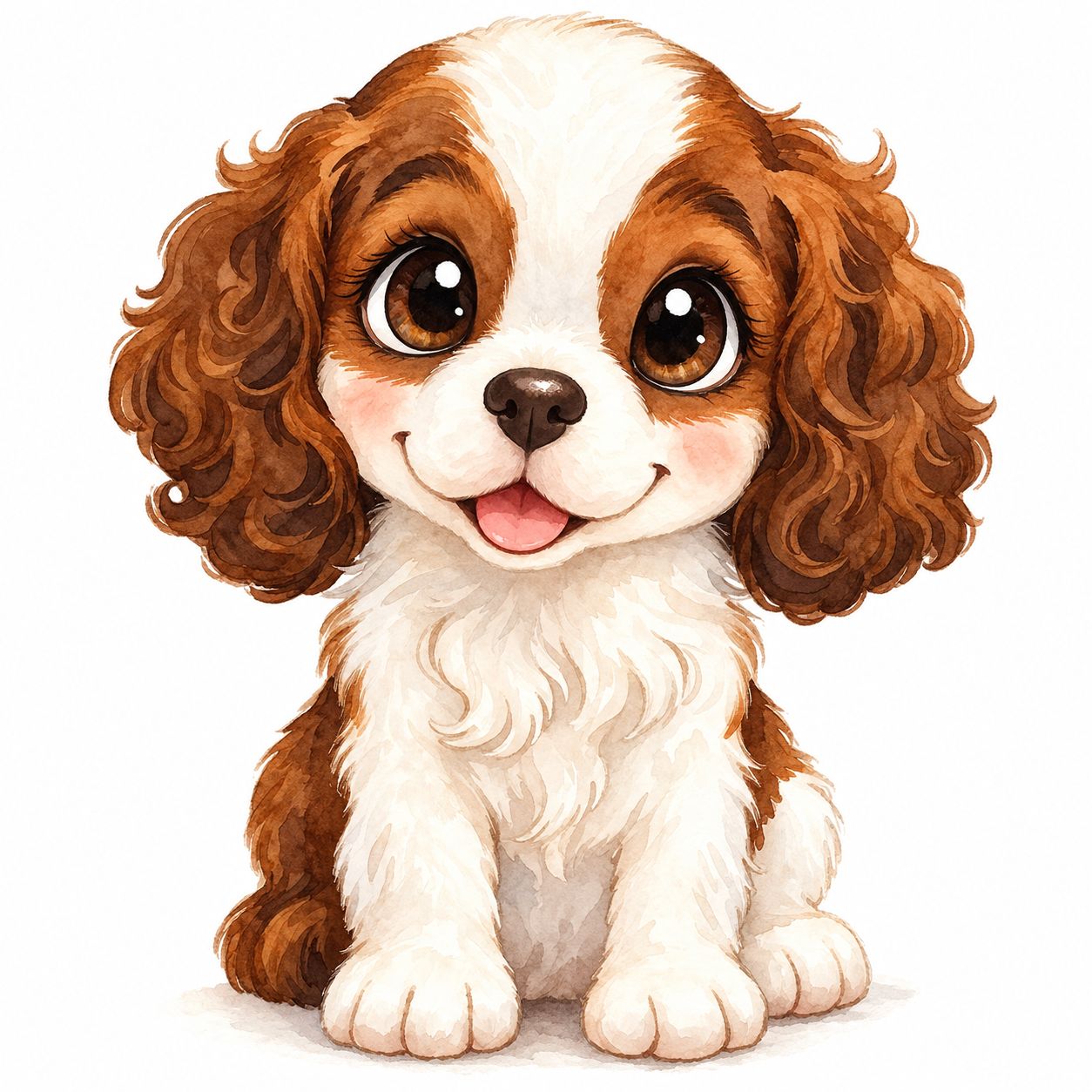 DTF - Cocker Spaniel – süßer braun-weißer Welpe