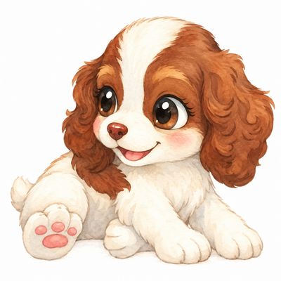 DTF - Cocker Spaniel – süßer Welpe mit rosa Pfötchen