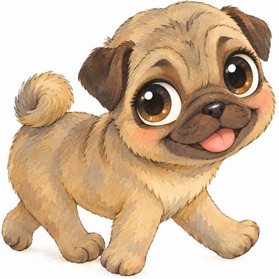 DTF - Mops Niedliches dunkles Mopsbaby mit großen Augen