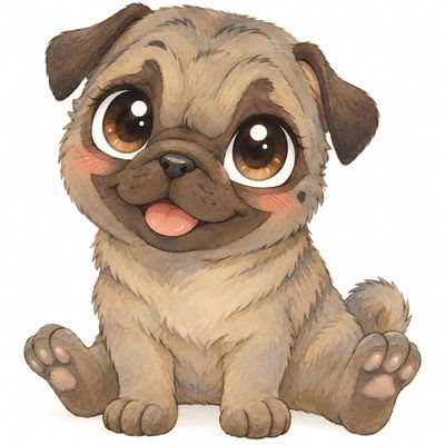 DTF - Mops Niedliches dunkles Mopsbaby mit großen Augen
