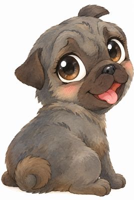 DTF - Mops Niedliches dunkles Mopsbaby mit großen Augen