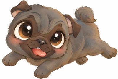 DTF - Mops Niedliches dunkles Mopsbaby mit großen Augen
