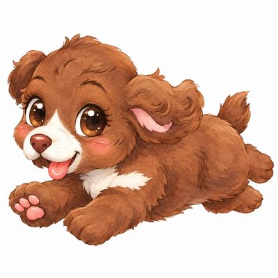 DTF - Cocker Spaniel – fröhlicher Welpe im Laufschritt