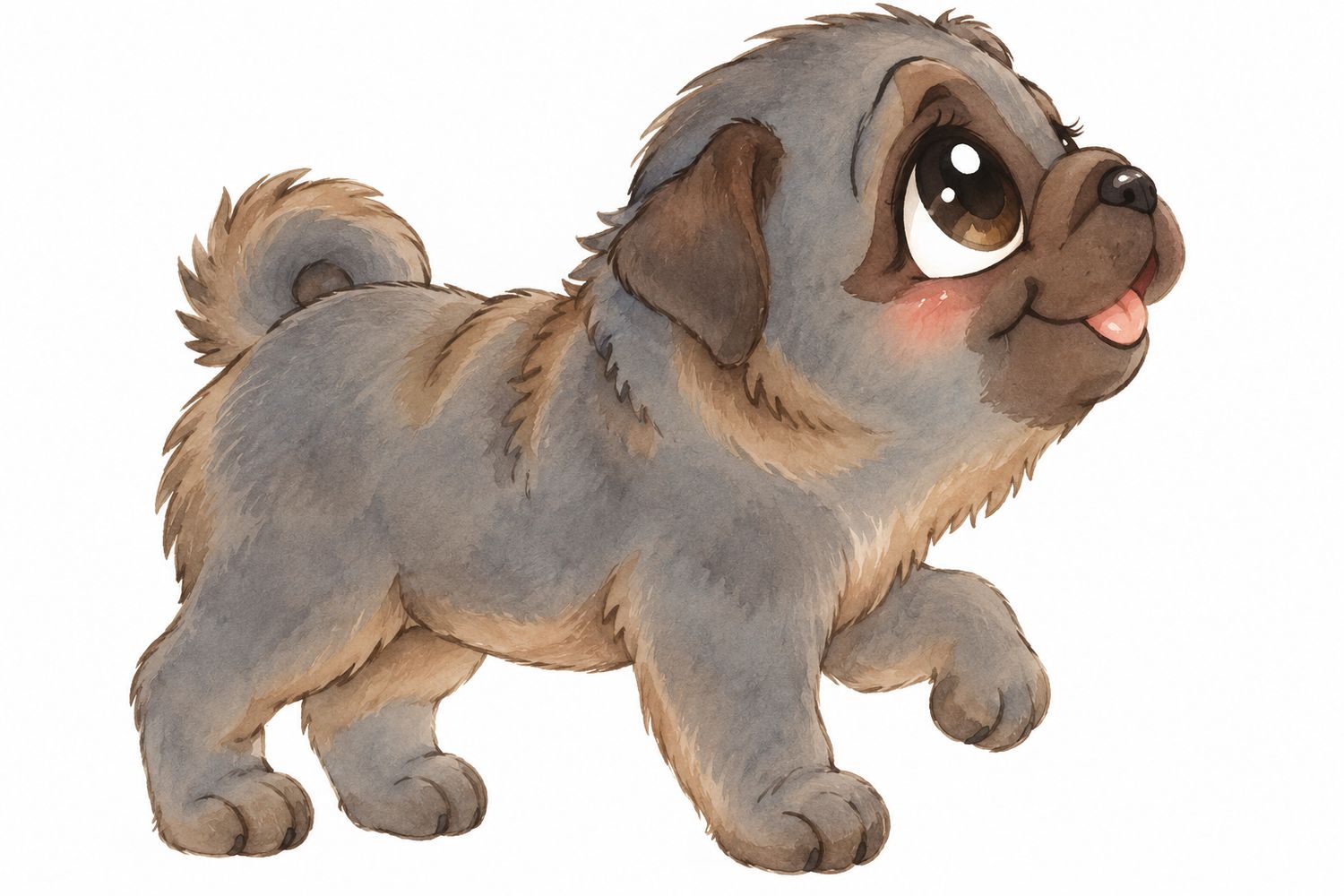 DTF - Mops Niedliches dunkles Mopsbaby mit großen Augen
