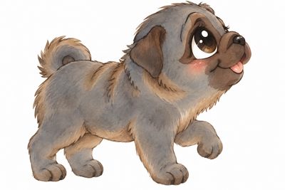 DTF - Mops Niedliches dunkles Mopsbaby mit großen Augen