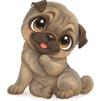 DTF - Mops Niedliches dunkles Mopsbaby mit großen Augen