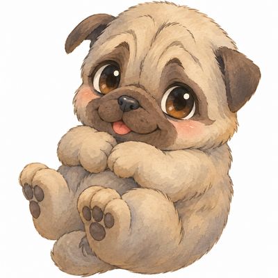 DTF - Mops Niedliches dunkles Mopsbaby mit großen Augen