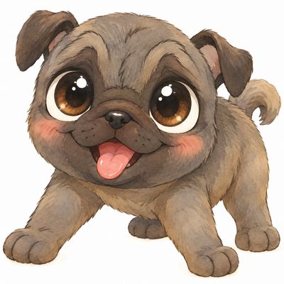 DTF - Mops Niedliches dunkles Mopsbaby mit großen Augen