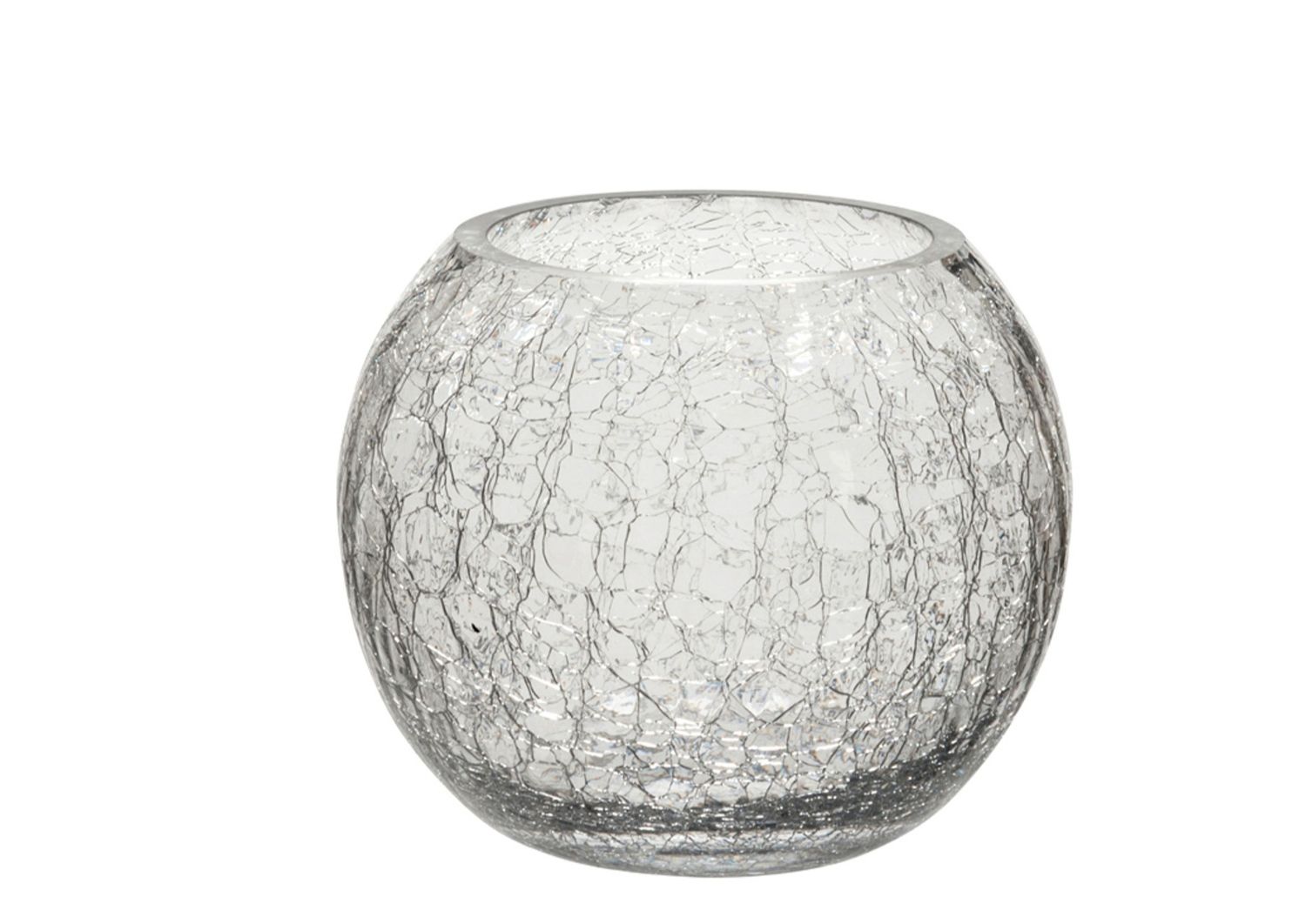 Theelichthouder in gekrakkeld stevig glas