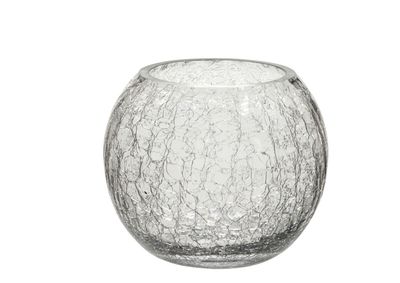 Theelichthouder in gekrakkeld stevig glas