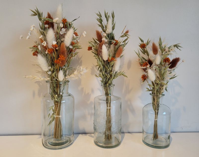 Set van 3 luchtig gevulde boeketjes droogbloemen - Feels like spring