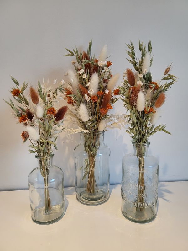 Set van 3 luchtig gevulde boeketjes droogbloemen - Feels like spring