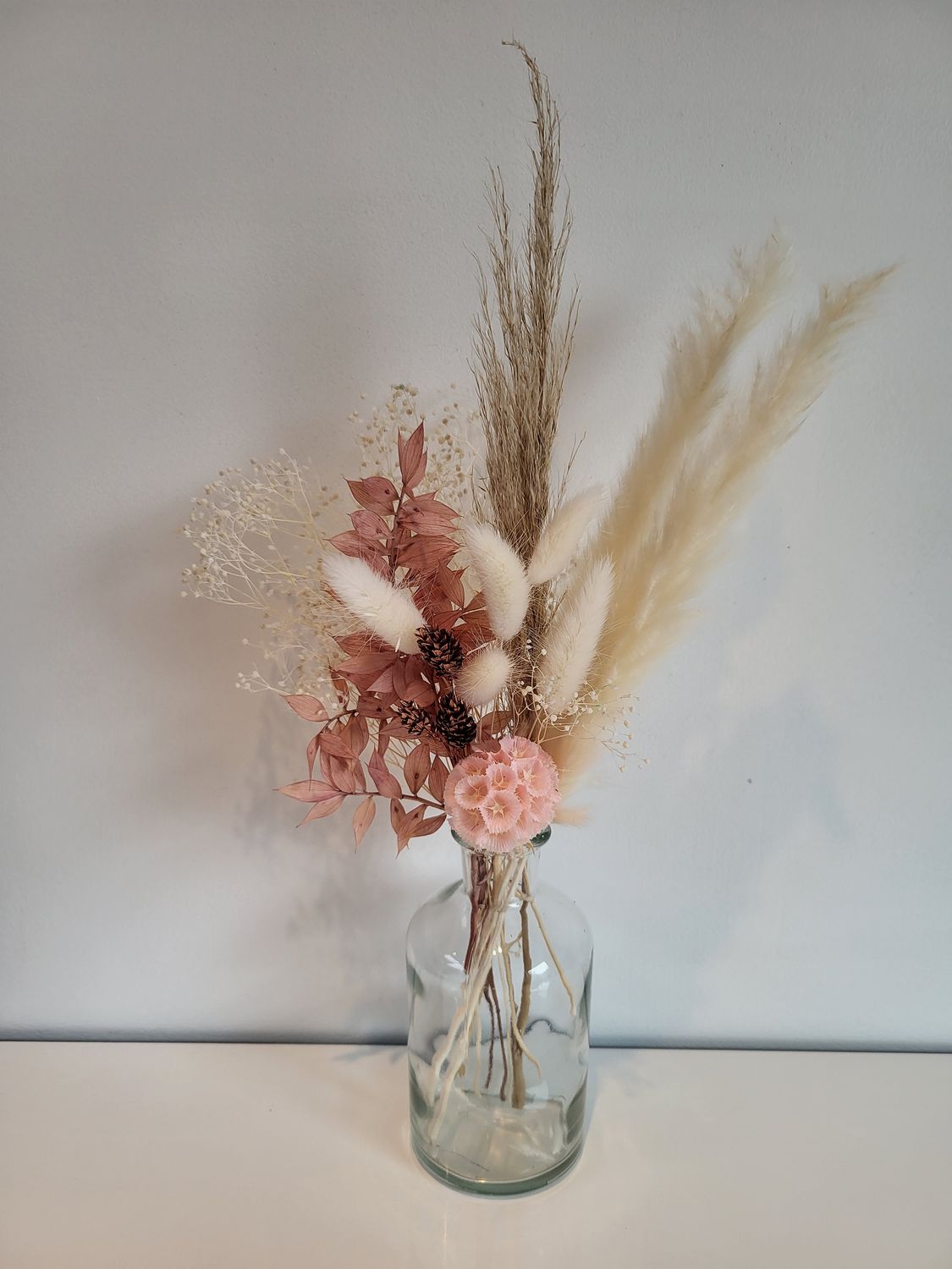 Droogbloemen boeketje in soft pink vibes (klein)