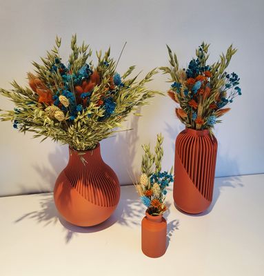 Terracotta gekleurde vazen