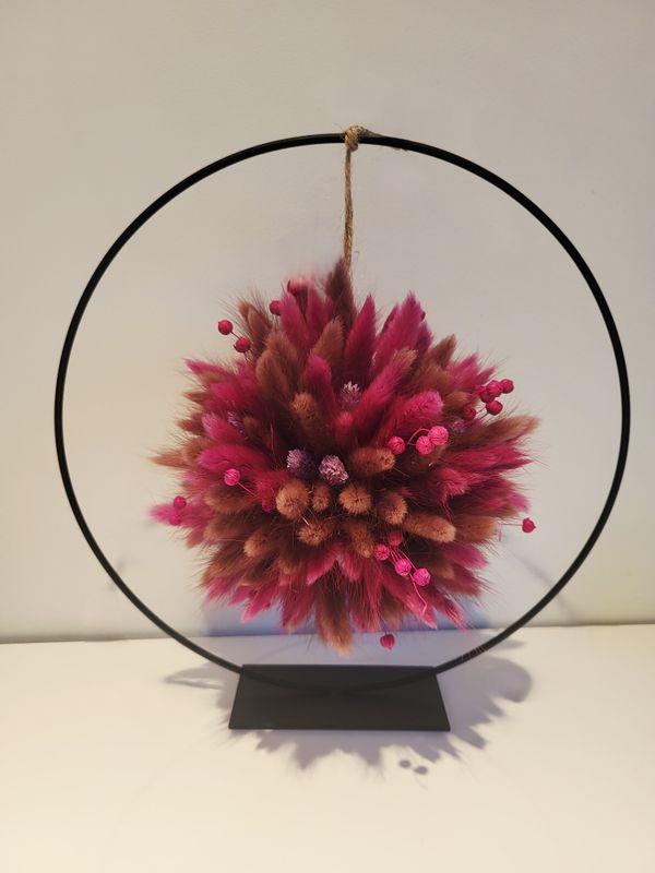 Ring zwart met flowercloud - dia 30cm