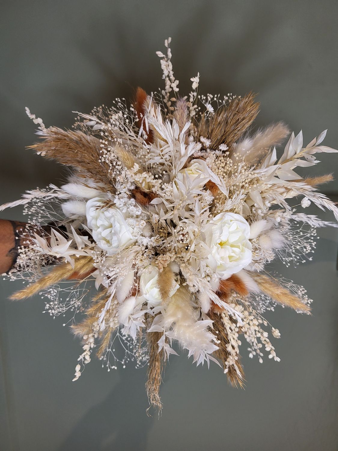 Bruidsboeketten droogbloemen/kunstbloemen