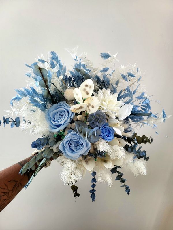 Bruidsboeketten droogbloemen/kunstbloemen