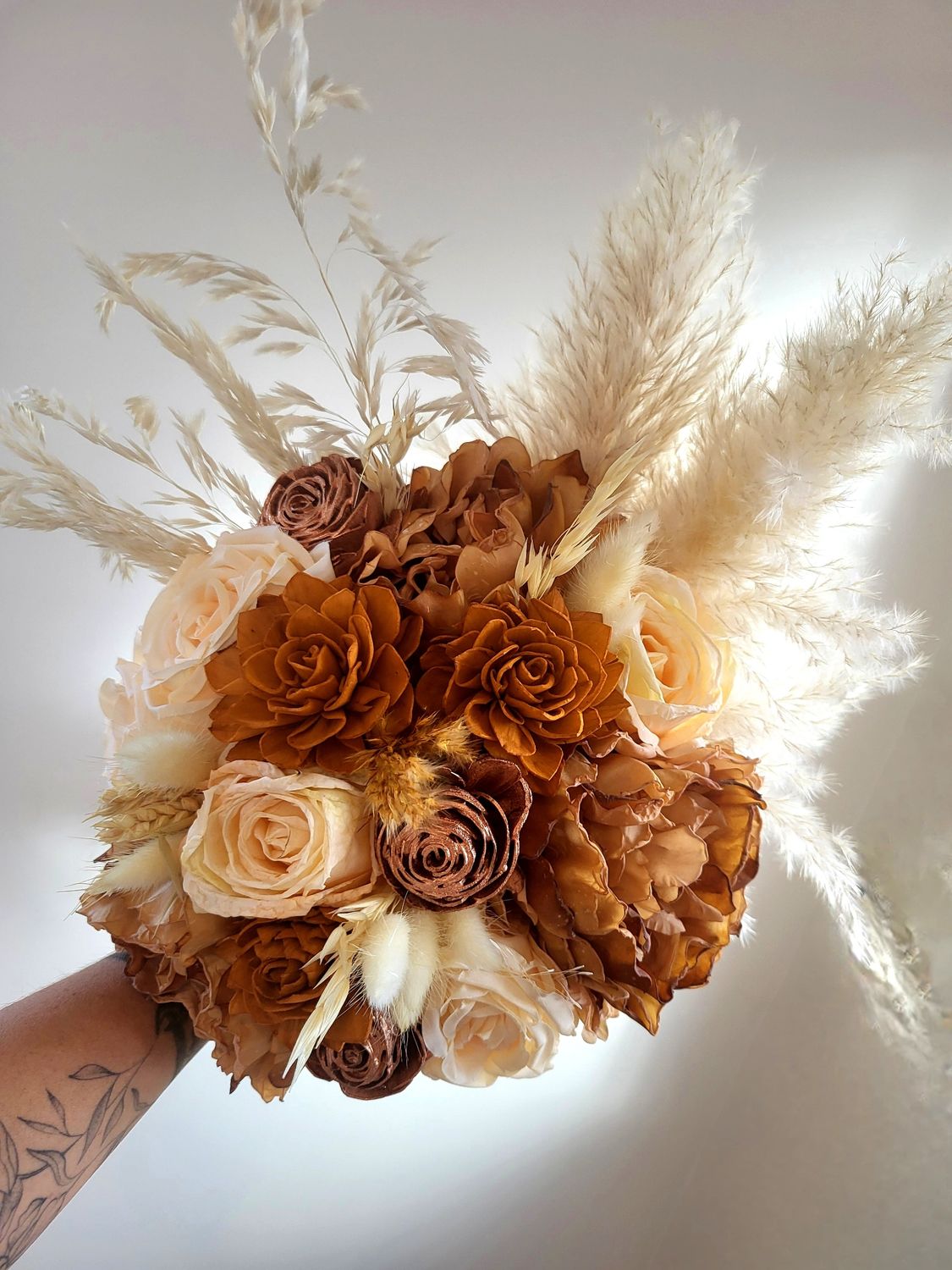 Bruidsboeket beige/bruin