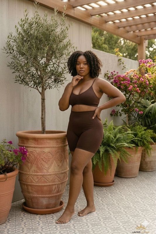 Shorty Gainant Marron Taille Haute – Sculpte la Taille et Lisse les Hanches