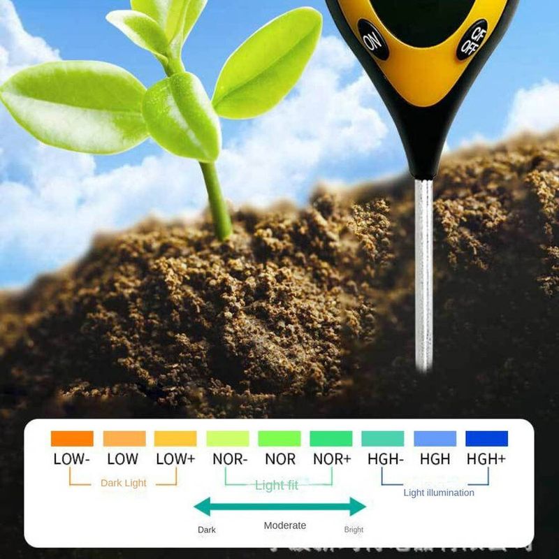 Digital Soil Ph Moisture Temp &amp; Light Meter