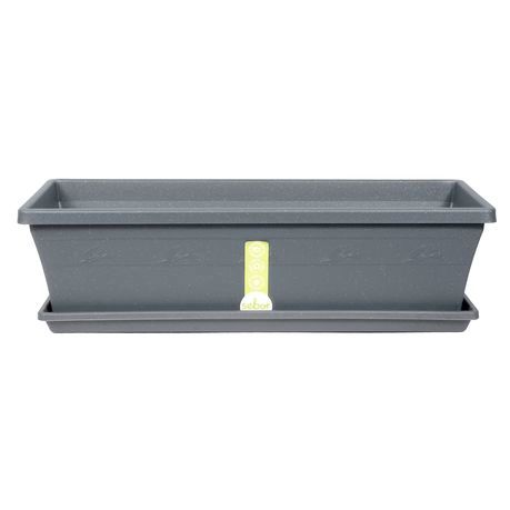 Sill Planter and Saucer 50cm Light GreyBeige Sill Planter and Saucer 50cm Light GreyBeige